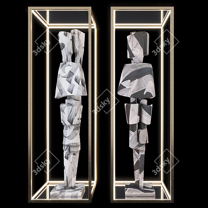 Abstract 3D Sculpture Model Display 3D model image 2