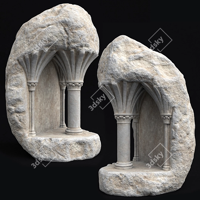 Elegant Stone Art Sculptures 3D model image 1