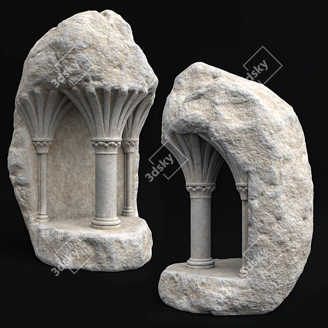 Elegant Stone Art Sculptures 3D model image 2