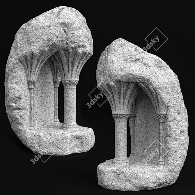 Elegant Stone Art Sculptures 3D model image 4