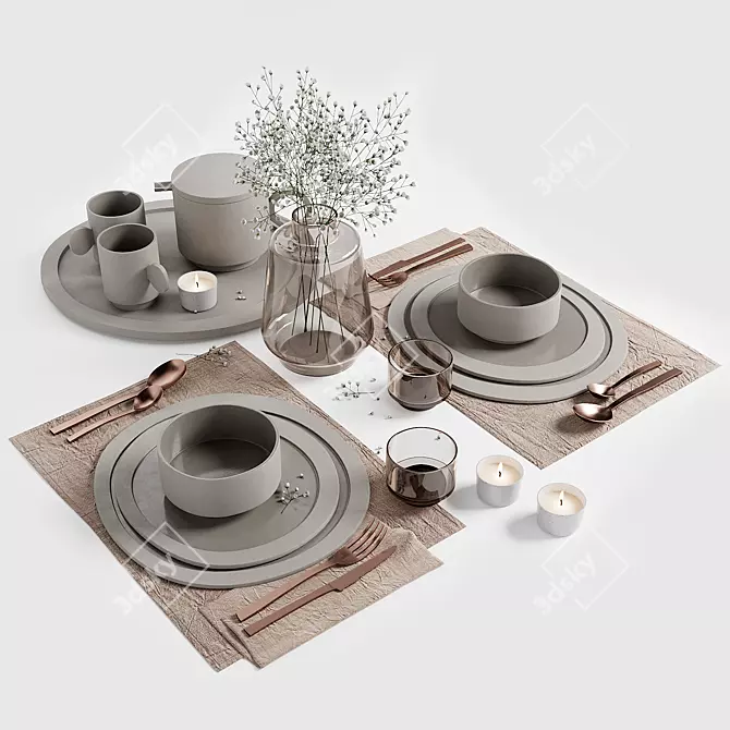  Designer Tableware Set Maarten Bass 3D model image 1