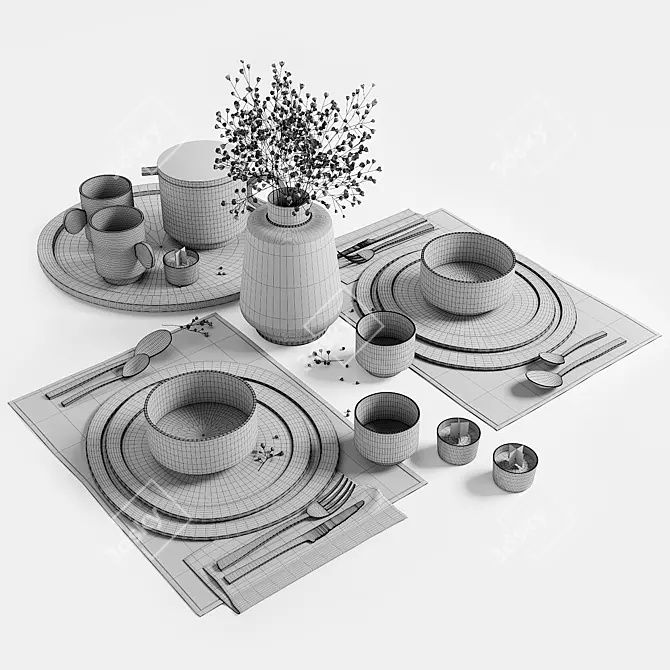  Designer Tableware Set Maarten Bass 3D model image 4