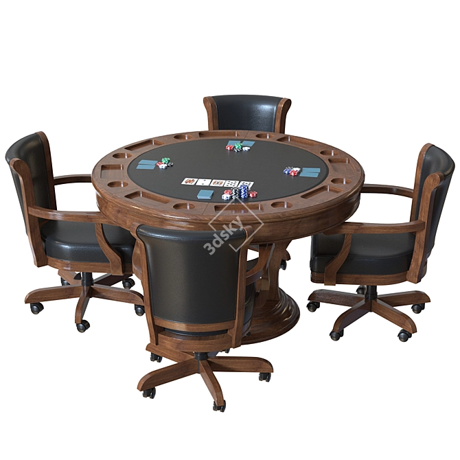 Centennial Game Table Chair Set 3D model image 5