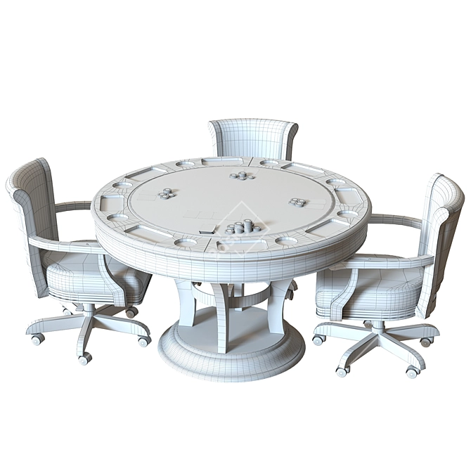 Centennial Game Table Chair Set 3D model image 6