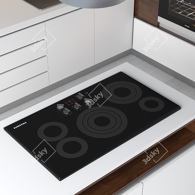 Modern White Kitchen Design No.02 3D model image 4