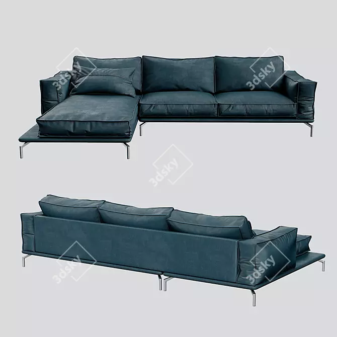 Premium Leather Corner Sofa Div-704 3D model image 1