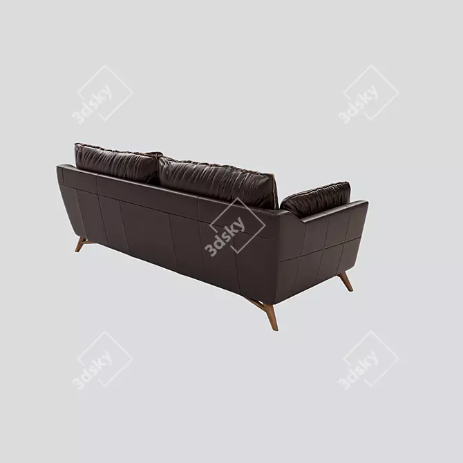 Vintage Charm Premium Leather Sofa 3D model image 3