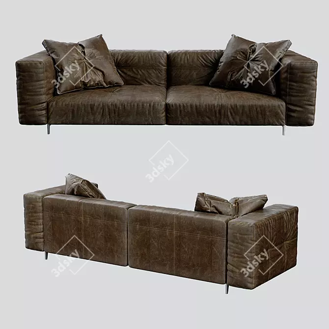 Heritage Divan - Premium Leather Sofa 3D model image 1