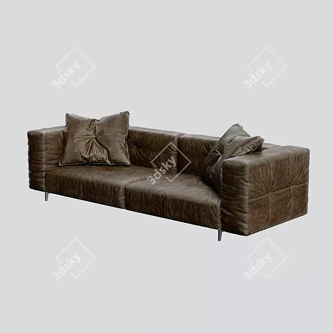 Heritage Divan - Premium Leather Sofa 3D model image 2