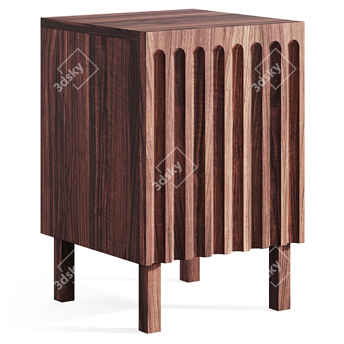 FLUTED Bedside Cabinet by Galvin Brothers 3D model image 3