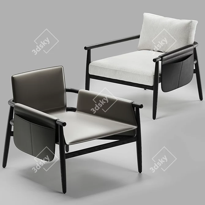 Elegant Meridiani Teresa Armchair 3D model image 1