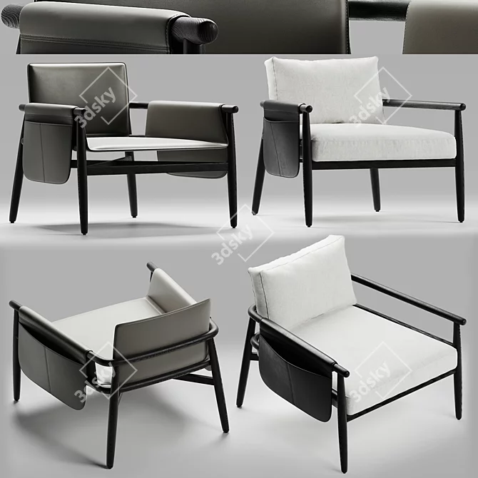 Elegant Meridiani Teresa Armchair 3D model image 2