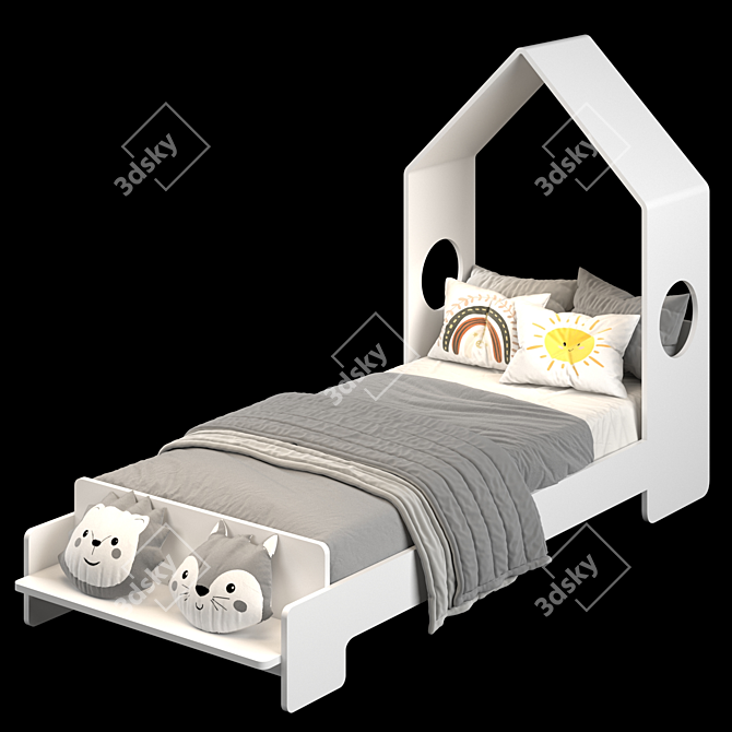 Modern Abode Single Bed Design 3D model image 1