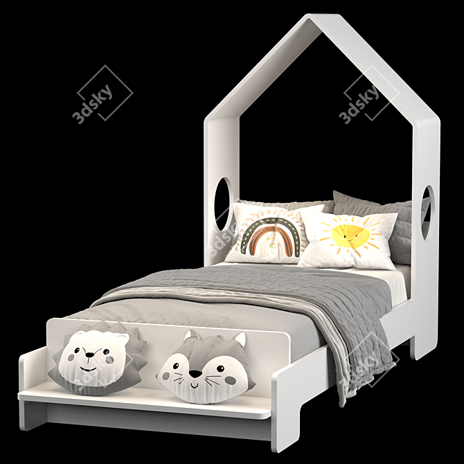 Modern Abode Single Bed Design 3D model image 4