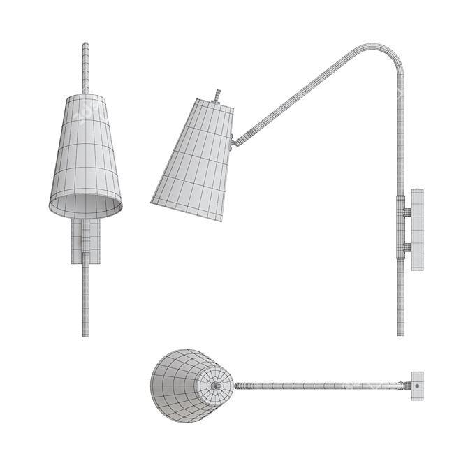 Verina Wall Lamp with Adjustable Shade 3D model image 3