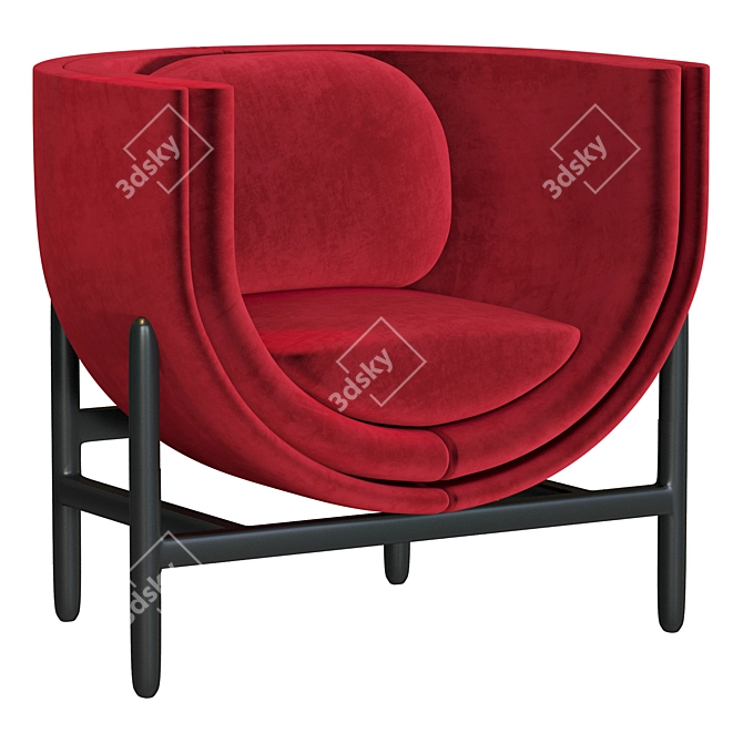 Contemporary Lounge Armchair 3D Model 3D model image 2