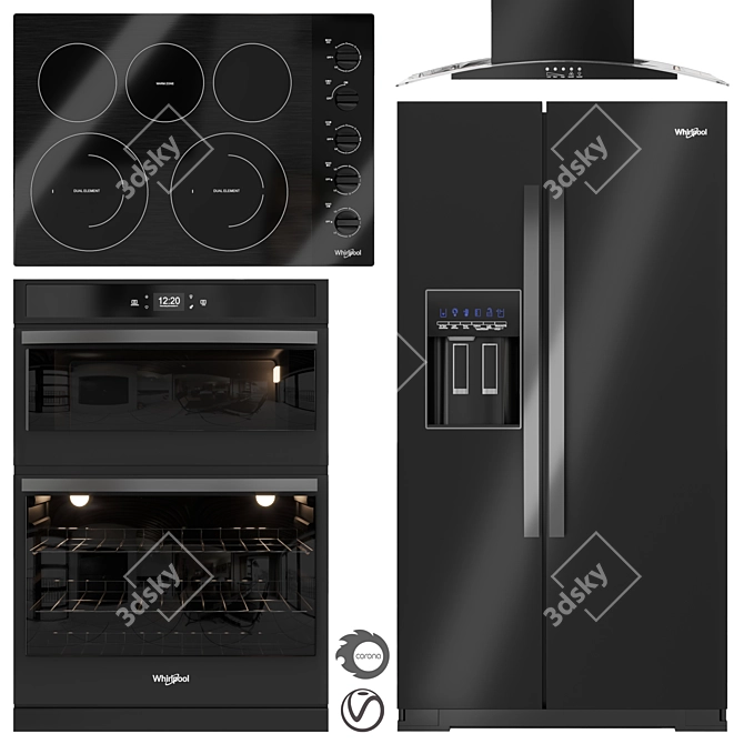 Whirlpool Kitchen Appliance Bundle 3D model image 1