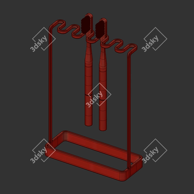 Modern Toothbrush Holder Stand 3D model image 4