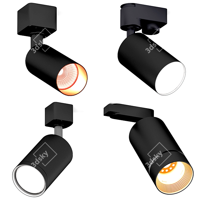 Track Lighting Set Poly 28000 3D model image 2