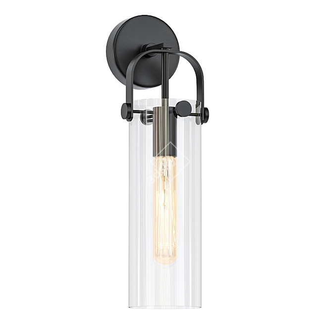 Sleek Cylinder Wall Light 3D model image 1