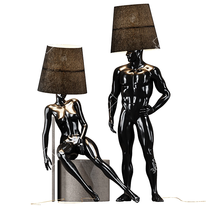 Hommer Human Lampshade Floor Lamp 3D model image 1