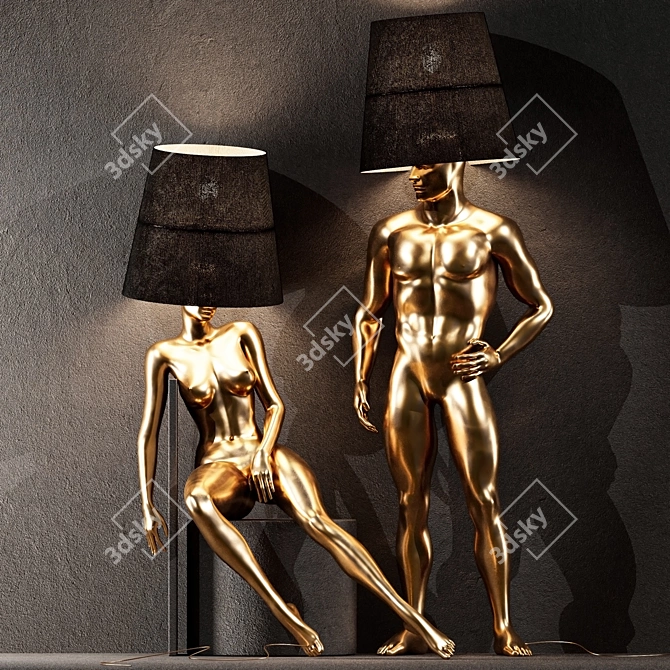 Hommer Human Lampshade Floor Lamp 3D model image 2