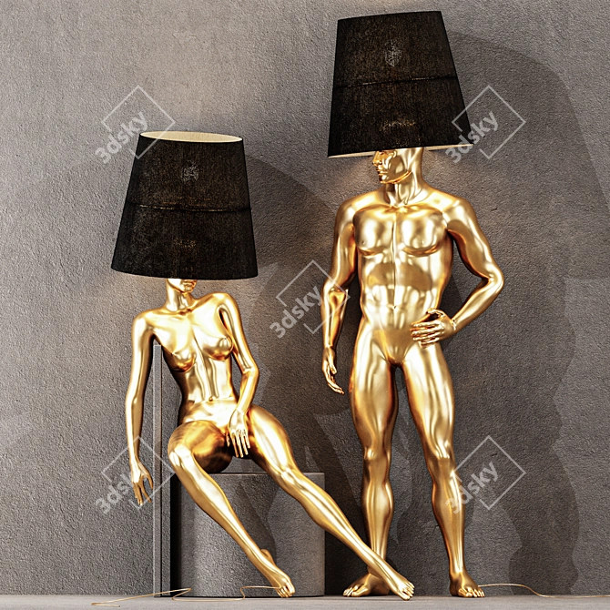 Hommer Human Lampshade Floor Lamp 3D model image 4