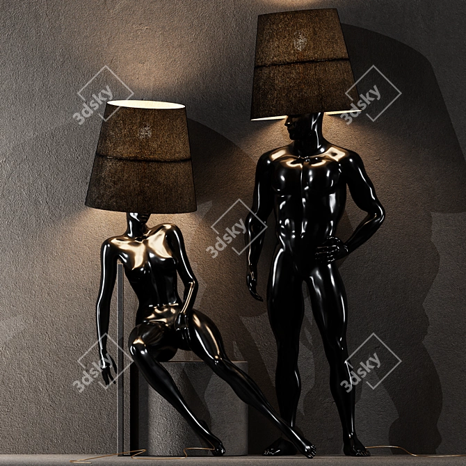 Hommer Human Lampshade Floor Lamp 3D model image 6