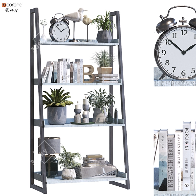 Modern Decor Shelf Set 285 3D model image 1