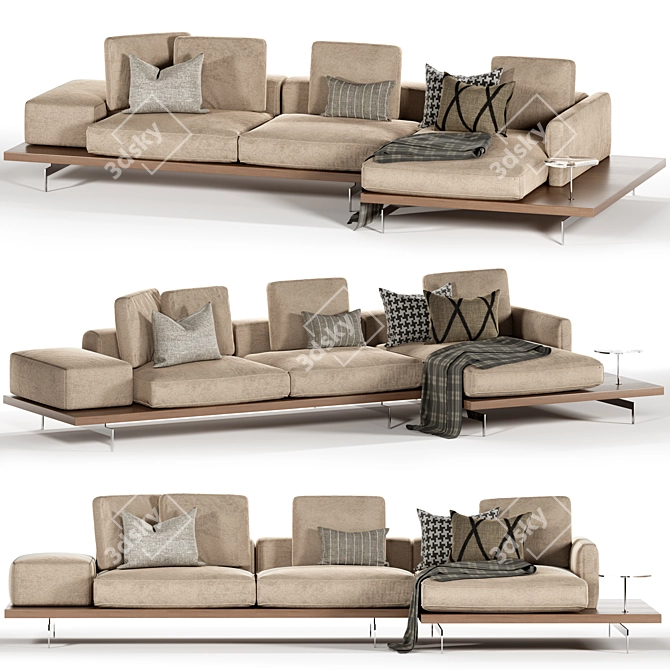 B&B Italia Dock High Sofa 3D model image 1