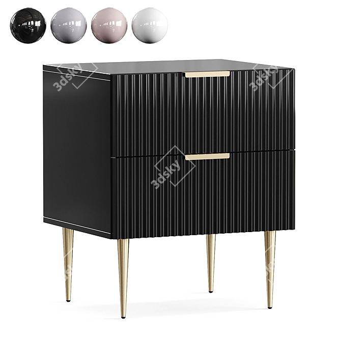 Luxury Chic Bedside Table 3D model image 3