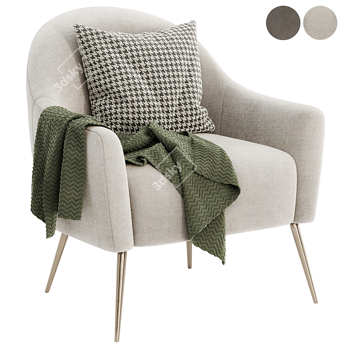 Chic Georgia Fabric Armchair 3D model image 1