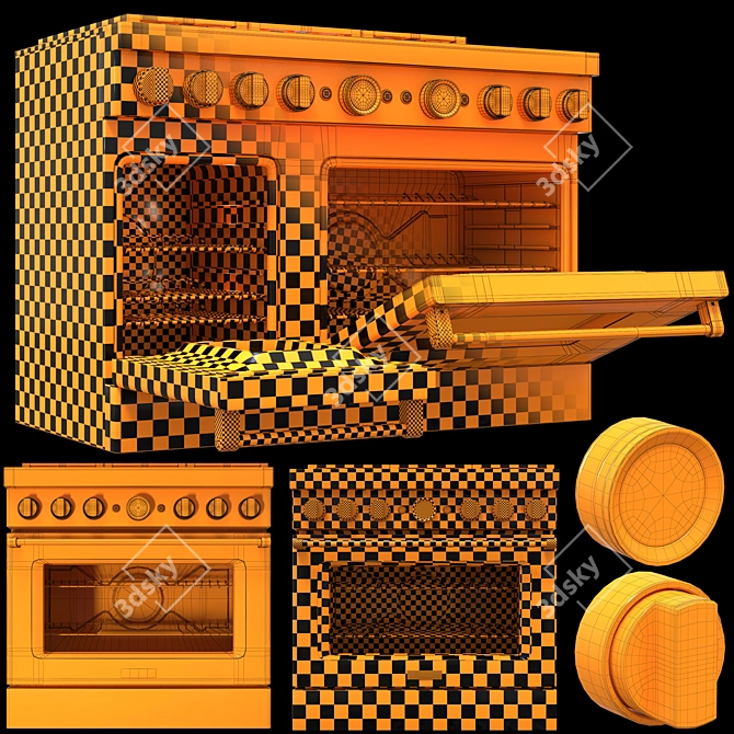 Smart Commercial-Style Gas Ranges 3D model image 5