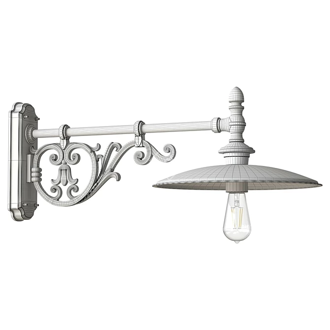 Outdoor Wall Light with Bracket 3D model image 6