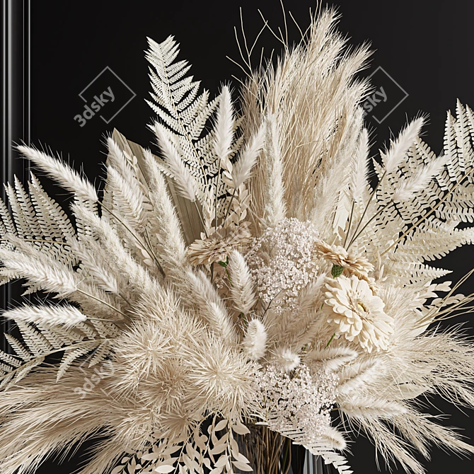 Elegant Floral Decor Set 3D model image 4