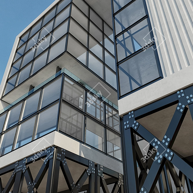 Modern Office Building 3D Model 3D model image 3