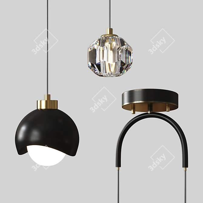 Modern Hanging Lamp Design H30 3D model image 2