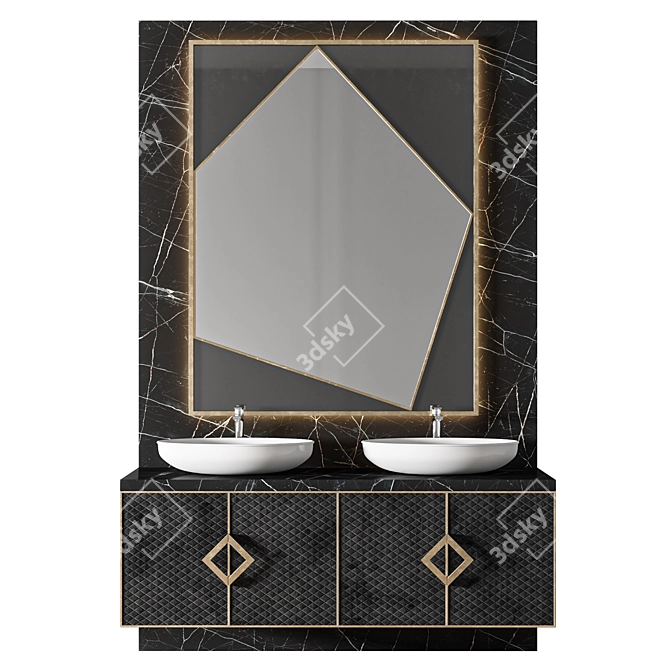 Luxury Bathroom Set with Render Files 3D model image 1