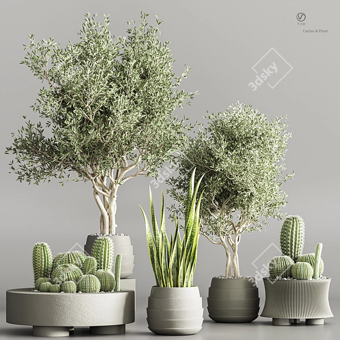 Modern Vray Plant Stand Design 3D model image 1