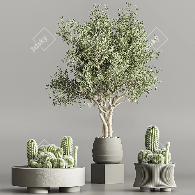 Modern Vray Plant Stand Design 3D model image 3