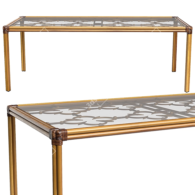 Rectangular Dining Table in 3D 3D model image 1