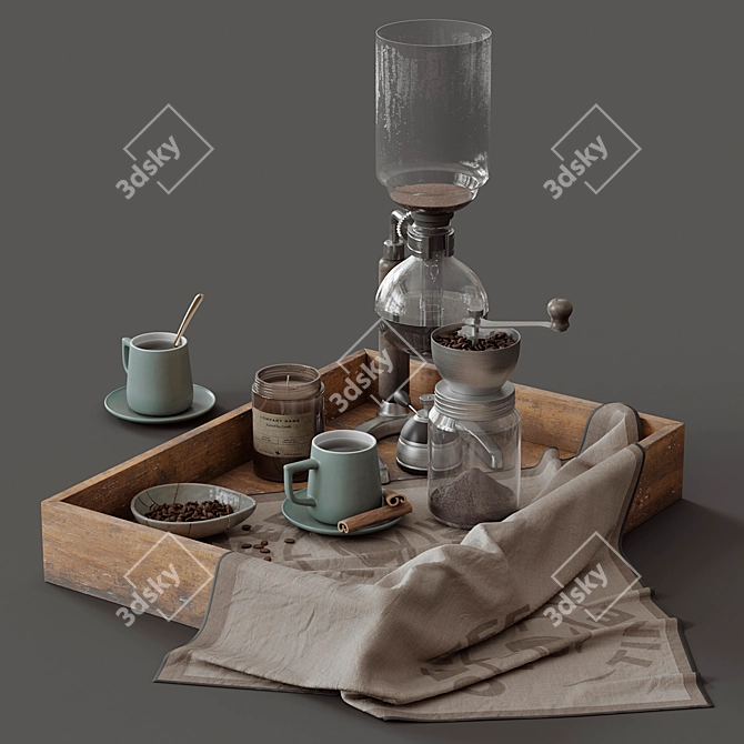 Elegant Coffee Set for Export 3D model image 1