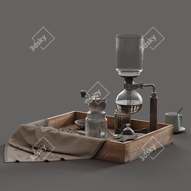 Elegant Coffee Set for Export 3D model image 3