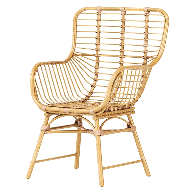 Natural Rattan Accent Chair TOGO 3D model image 1