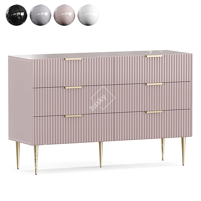 Elegant Chic Chest Drawers 3D model image 2