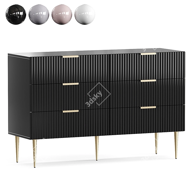 Elegant Chic Chest Drawers 3D model image 4