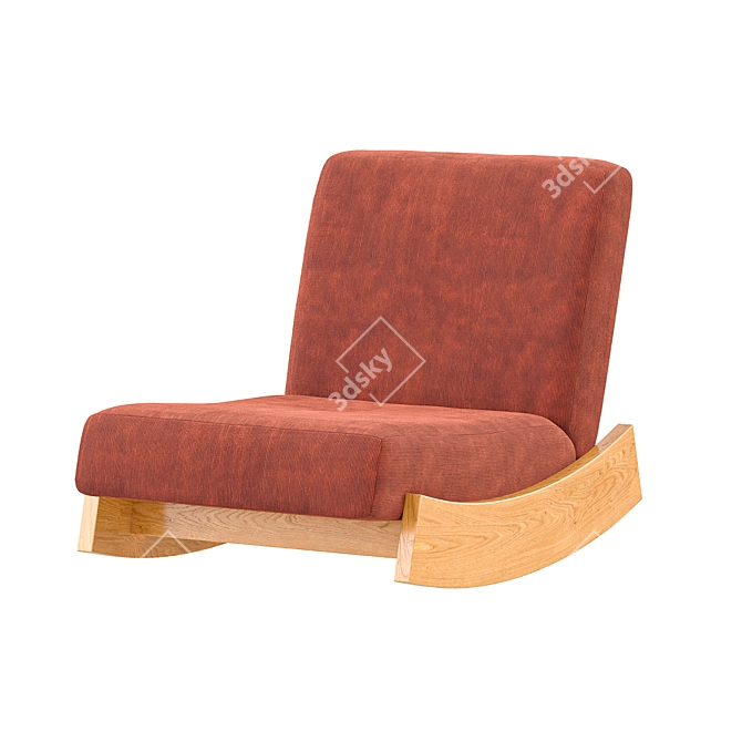 Corduroy Rocking Chair Vintage Style 3D model image 2