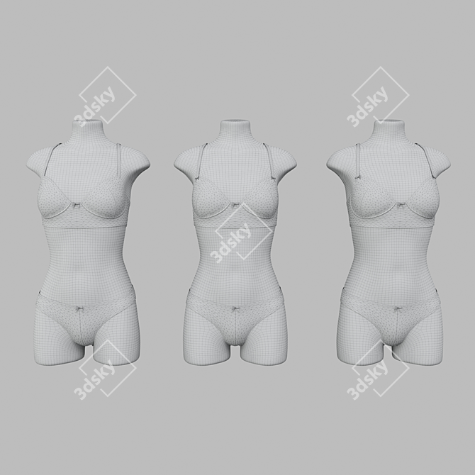 Lingerie Mannequin Set - Trio 3D model image 4