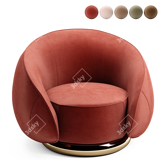 Sleek and Stylish Abbracci Armchair 3D model image 1