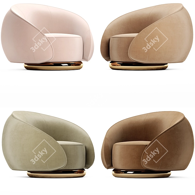 Sleek and Stylish Abbracci Armchair 3D model image 2